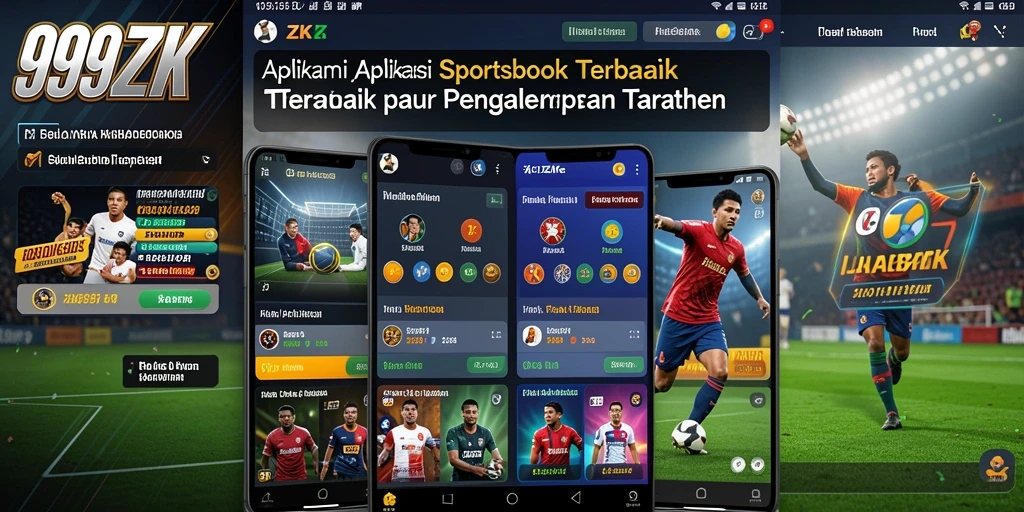 Screenshot utama 999ZK menampilkan antarmuka aplikasi sportsbook yang menarik.