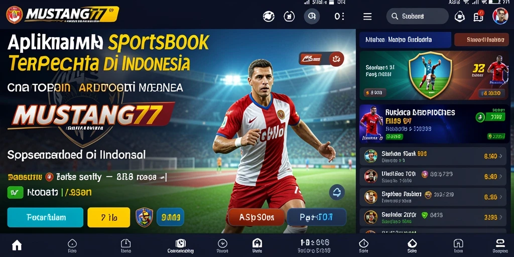 Tampilan gameplay interaktif pada aplikasi MUSTANG77.