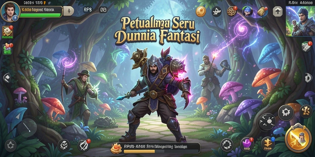 Tampilan gameplay seru RP8 di dunia petualangan fantasi.
