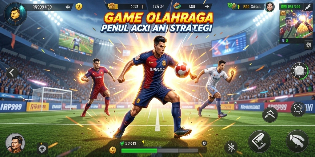 Tampilan menakjubkan gameplay RR999 dalam aksi olahraga yang seru.