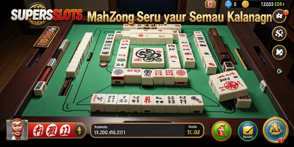 Tampilan gameplay menarik dari SUPERSLOTS dengan elemen Mahjong.