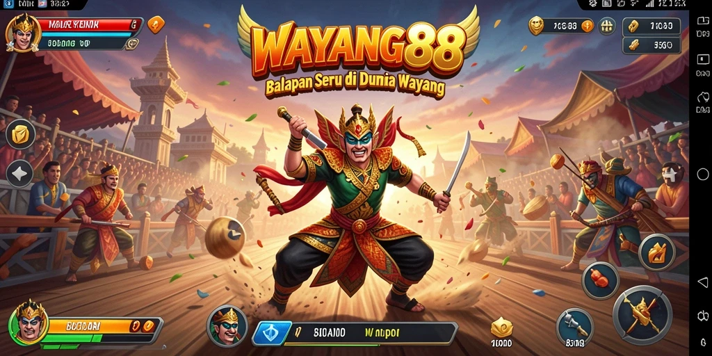 Gameplay balapan seru dengan latar budaya wayang.